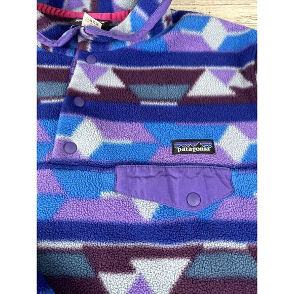 Patagonia Women's Sz XL Synchilla Snap T Guatemalan Tango Bear: Purple Fleece - Picture 3 of 10
